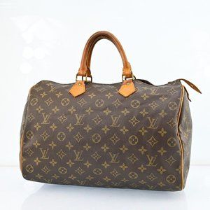 Auth Louis Vuitton Speedy 35 Satchel #45235L23B